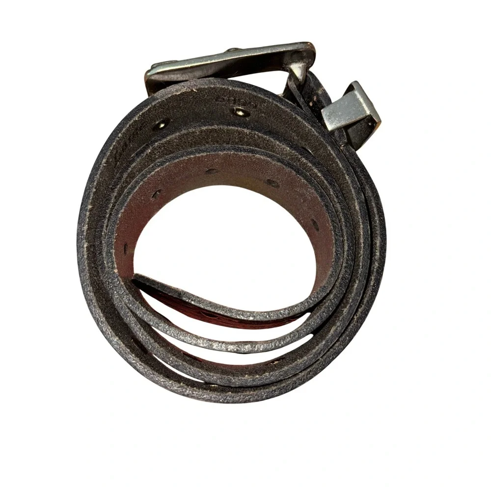 Leather Belt Boho Western Southwestern Embellished‎ Solid Brass Buckle India  LG